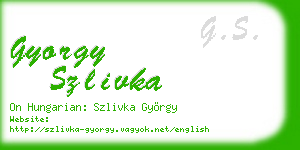 gyorgy szlivka business card